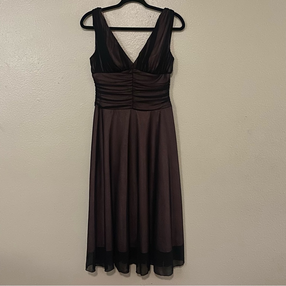 Black and Pink Mesh Ruched Cocktail Wedding Guest Dress